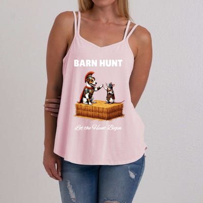 Barn Hunt Lover Cute Warrior Rat And Russell Terrier Dog Gift Women's Strappy Tank