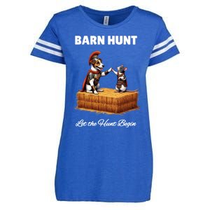 Barn Hunt Lover Cute Warrior Rat And Russell Terrier Dog Gift Enza Ladies Jersey Football T-Shirt