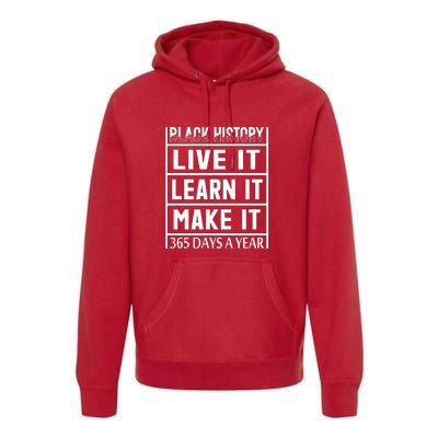 Black History Live It Learn It Make It 365 Days A Year Gift Premium Hoodie