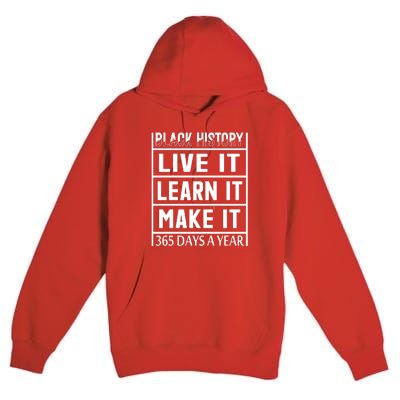 Black History Live It Learn It Make It 365 Days A Year Gift Premium Pullover Hoodie