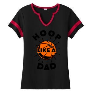 Basketball Hoop Like A Dad Ladies Halftime Notch Neck Tee