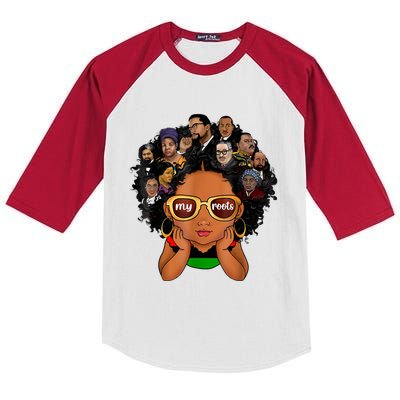 Black History Leaders Collage Inspirational African American Kids Colorblock Raglan Jersey