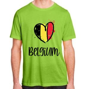 Belgium Heart Line Art Flag Cute Europe Dutch Belgian Gift Adult ChromaSoft Performance T-Shirt