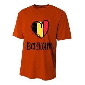 Belgium Heart Line Art Flag Cute Europe Dutch Belgian Gift Performance Sprint T-Shirt