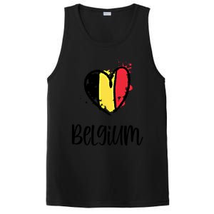 Belgium Heart Line Art Flag Cute Europe Dutch Belgian Gift PosiCharge Competitor Tank