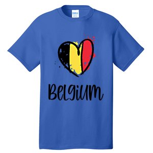 Belgium Heart Line Art Flag Cute Europe Dutch Belgian Gift Tall T-Shirt