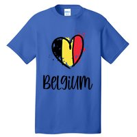 Belgium Heart Line Art Flag Cute Europe Dutch Belgian Gift Tall T-Shirt