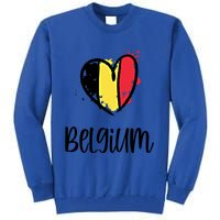 Belgium Heart Line Art Flag Cute Europe Dutch Belgian Gift Tall Sweatshirt