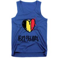 Belgium Heart Line Art Flag Cute Europe Dutch Belgian Gift Tank Top