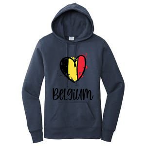 Belgium Heart Line Art Flag Cute Europe Dutch Belgian Gift Women's Pullover Hoodie