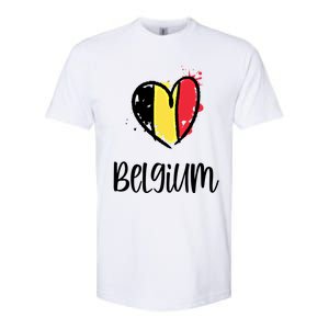 Belgium Heart Line Art Flag Cute Europe Dutch Belgian Gift Softstyle CVC T-Shirt