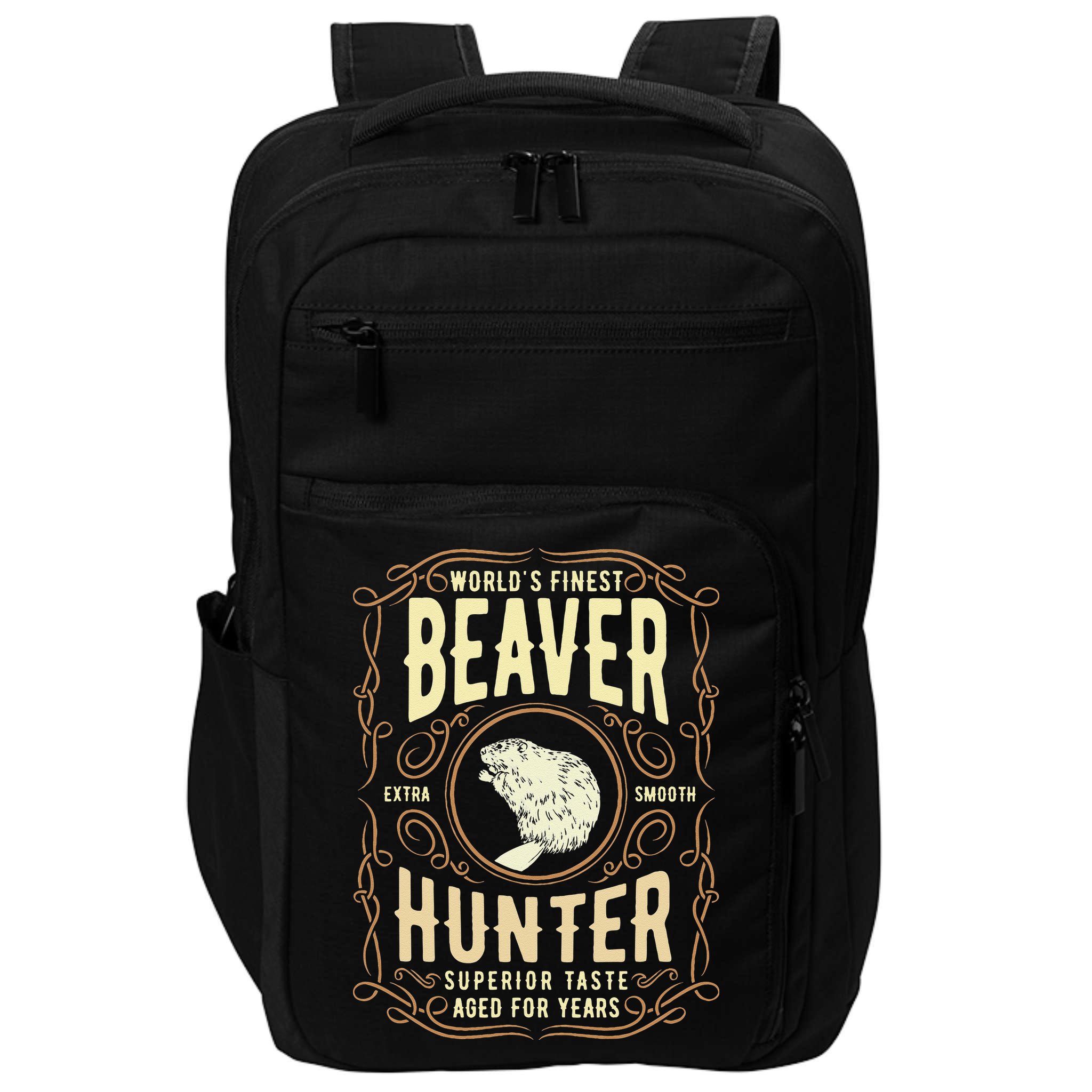 Beaver Hunting Label Worlds Finest Beaver Hunter Impact Tech Backpack