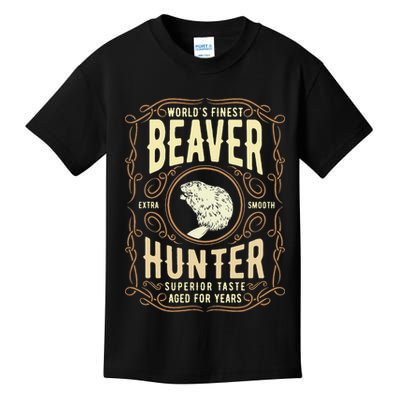Beaver Hunting Label Worlds Finest Beaver Hunter Kids T-Shirt