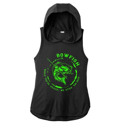 Bowfishing Hunting Lovers Funny Ladies PosiCharge Tri-Blend Wicking Draft Hoodie Tank