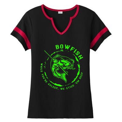 Bowfishing Hunting Lovers Funny Ladies Halftime Notch Neck Tee