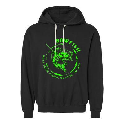 Bowfishing Hunting Lovers Funny Garment-Dyed Fleece Hoodie