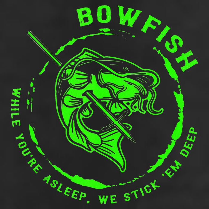 Bowfishing Hunting Lovers Funny 7 Panel Mesh Trucker Snapback Hat