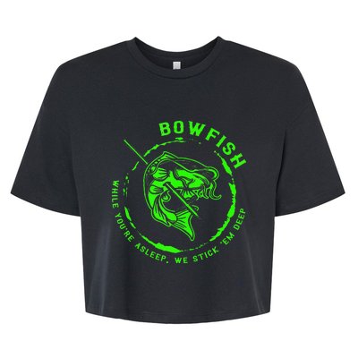 Bowfishing Hunting Lovers Funny Bella+Canvas Jersey Crop Tee