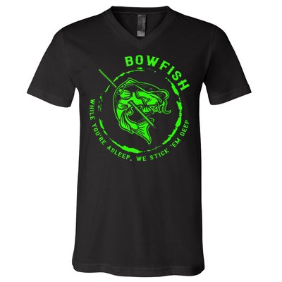 Bowfishing Hunting Lovers Funny V-Neck T-Shirt