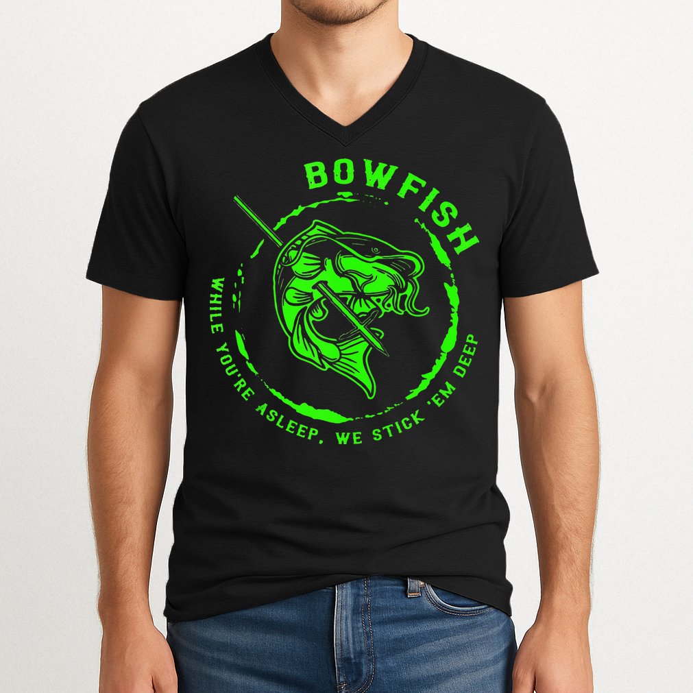 Bowfishing Hunting Lovers Funny V-Neck T-Shirt