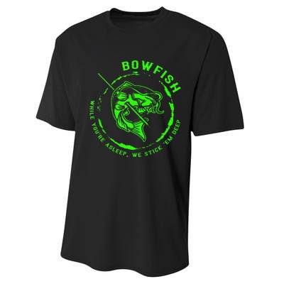 Bowfishing Hunting Lovers Funny Performance Sprint T-Shirt