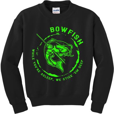 Bowfishing Hunting Lovers Funny Kids Sweatshirt
