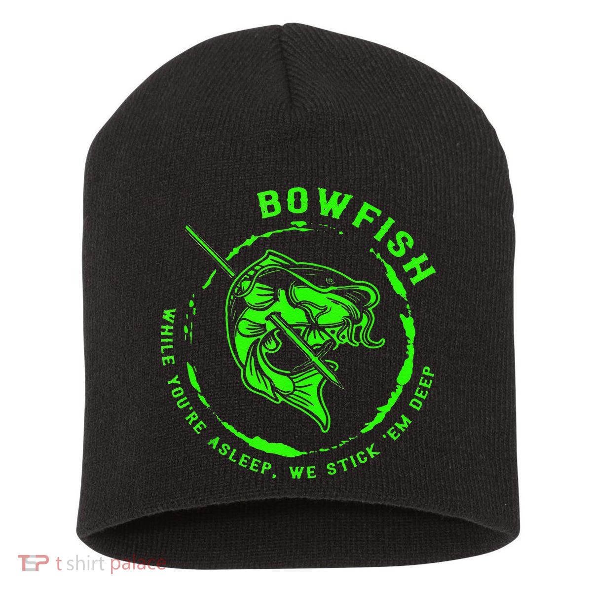 Bowfishing Hunting Lovers Funny Short Acrylic Beanie