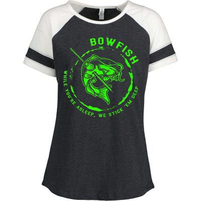 Bowfishing Hunting Lovers Funny Enza Ladies Jersey Colorblock Tee