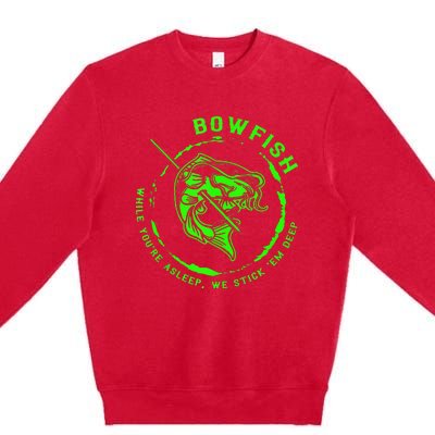 Bowfishing Hunting Lovers Funny Premium Crewneck Sweatshirt