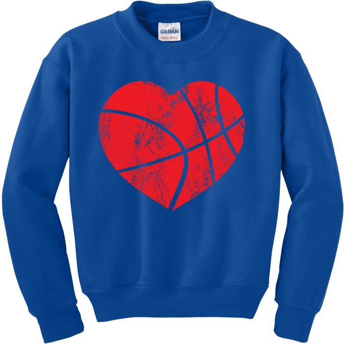 Basketball Heart Love Valentines Day Sport Player Coach Funny Gift Kids Sweatshirt