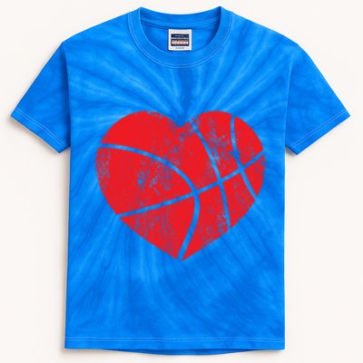 Basketball Heart Love Valentines Day Sport Player Coach Funny Gift Kids Tie-Dye T-Shirt