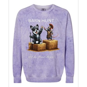 Barn Hunt Lover Warrior Rat And A Black & White Corgi Colorblast Crewneck Sweatshirt