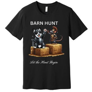 Barn Hunt Lover Warrior Rat And A Black & White Corgi Premium T-Shirt