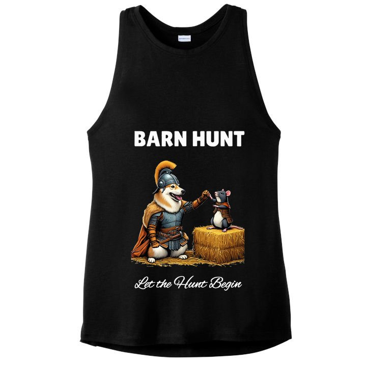 Barn Hunt Lover Warrior Rat And Icelandic Sheepdog Ladies PosiCharge Tri-Blend Wicking Tank