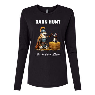 Barn Hunt Lover Warrior Rat And Icelandic Sheepdog Womens Cotton Relaxed Long Sleeve T-Shirt