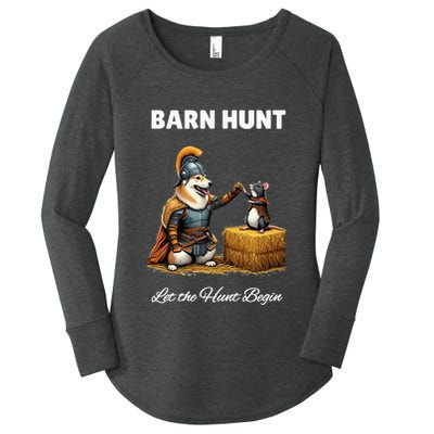 Barn Hunt Lover Warrior Rat And Icelandic Sheepdog Women's Perfect Tri Tunic Long Sleeve Shirt