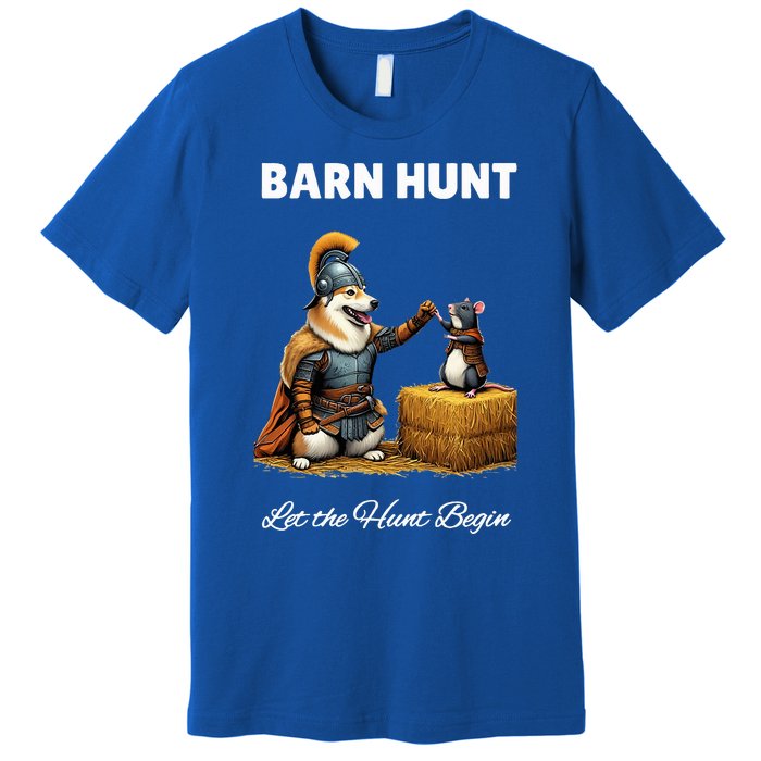 Barn Hunt Lover Warrior Rat And Icelandic Sheepdog Premium T-Shirt