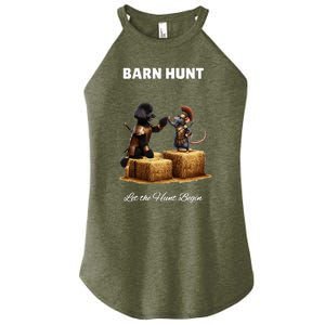 Barn Hunt Lover Warrior Rat And Black Poodle Dog Women's Perfect Tri Rocker Tank