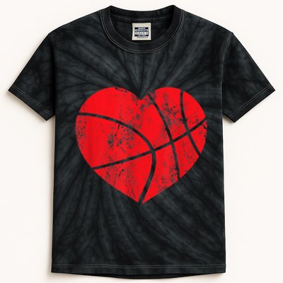 Basketball Heart Love Valentines Day Sport Player Coach K.i.d.s Kids Tie-Dye T-Shirt