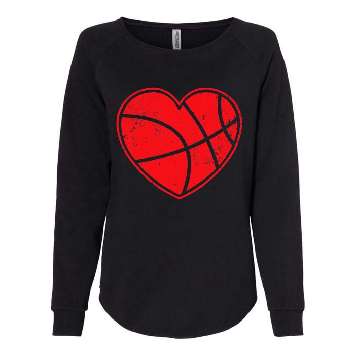 Basketball Heart Love Valentines Day Mom Womens California Wash Sweatshirt