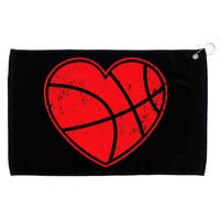 Basketball Heart Love Valentines Day Mom Grommeted Golf Towel