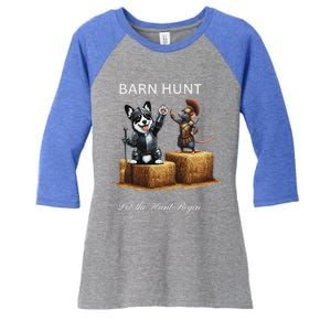 Barn Hunt Lover Women's Tri-Blend 3/4-Sleeve Raglan Shirt