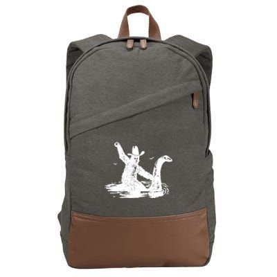 Bigfoot Hilarious Loch Ness Monster Cotton Canvas Backpack