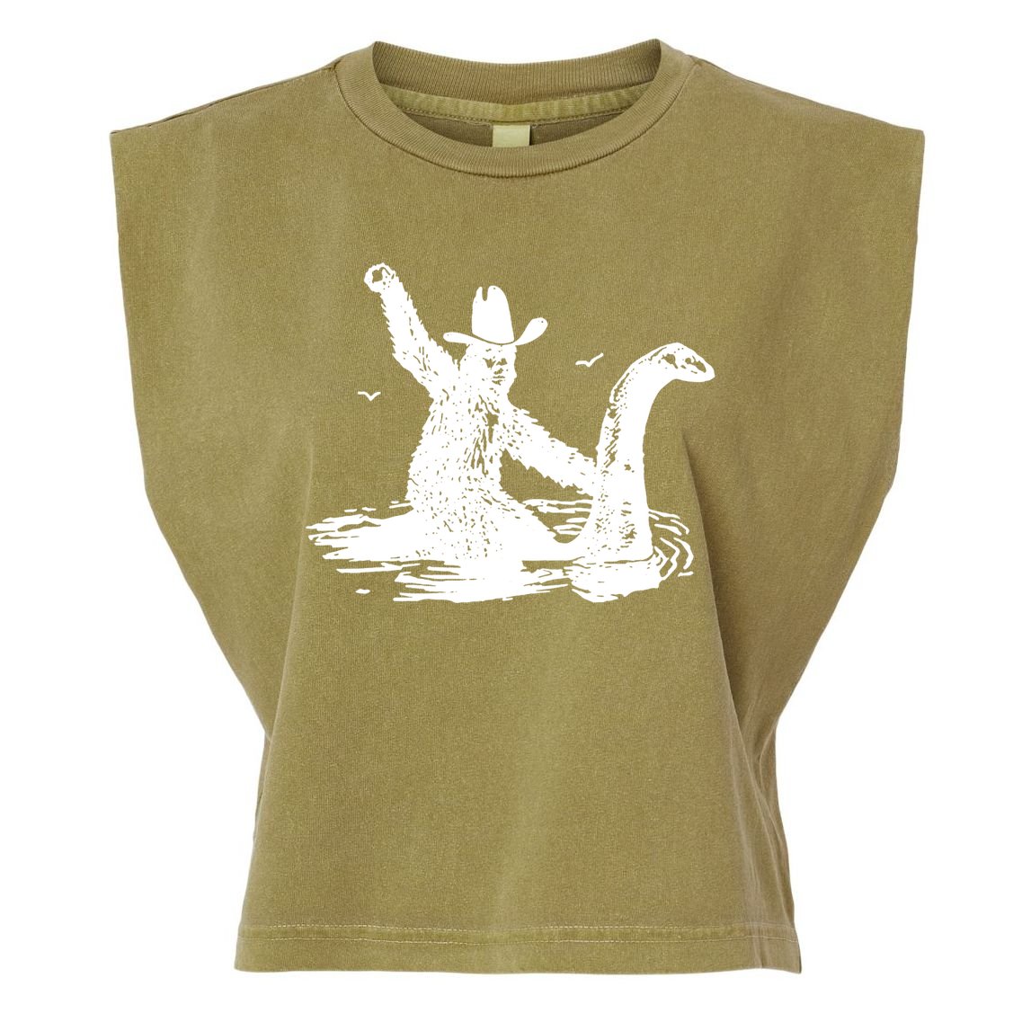 Bigfoot Hilarious Loch Ness Monster Garment-Dyed Women's Muscle Tee