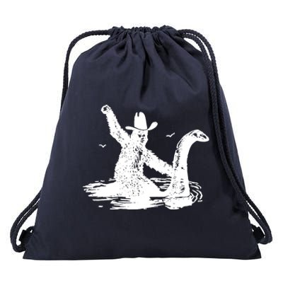 Bigfoot Hilarious Loch Ness Monster Drawstring Bag