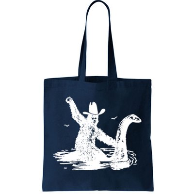 Bigfoot Hilarious Loch Ness Monster Tote Bag