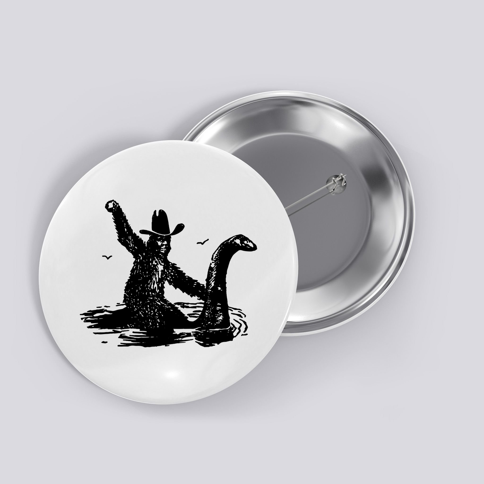 Bigfoot Hilarious Loch Ness Monster Button