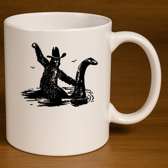 Bigfoot Hilarious Loch Ness Monster 11oz C Handle Ceramic Mug