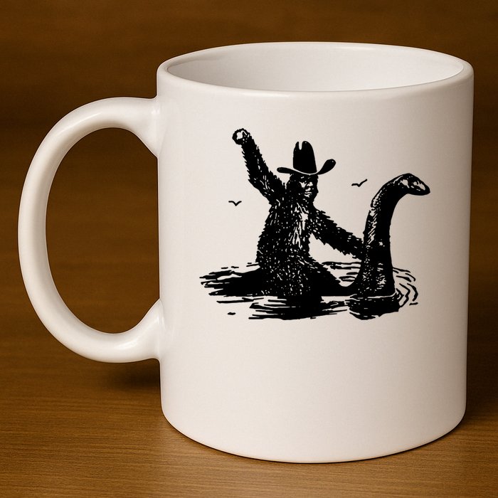 Bigfoot Hilarious Loch Ness Monster 11oz C Handle Ceramic Mug