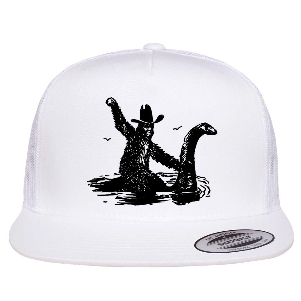 Bigfoot Hilarious Loch Ness Monster Flat Bill Trucker Hat